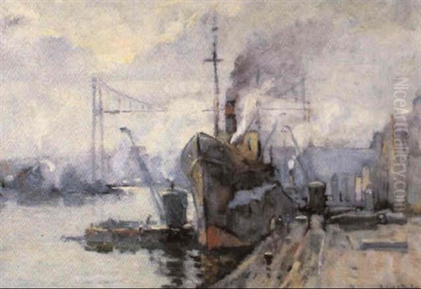 Le Port De Rouen Oil Painting by Robert Antoine Pinchon