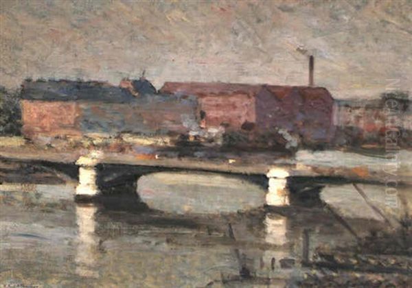 Le Pont Boieldieu A  Rouen Oil Painting by Robert Antoine Pinchon