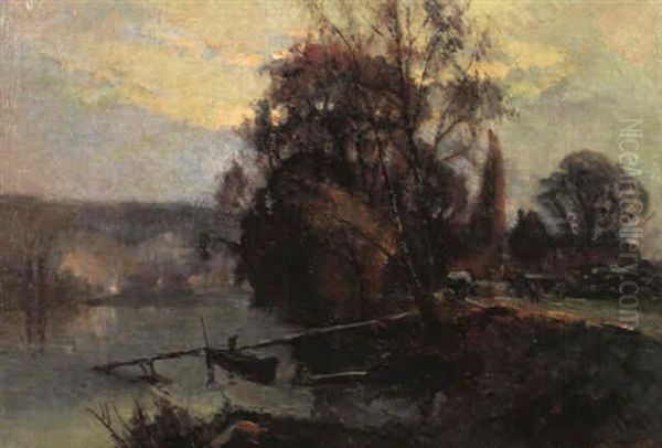 Les Bords De Seine A L'ile La Croix Oil Painting by Robert Antoine Pinchon