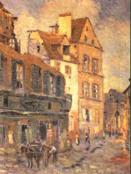 Attelage Dans La Rue Du Village Oil Painting by Robert Antoine Pinchon