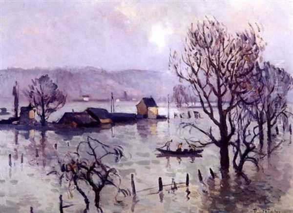 Inondations A Saint-martin De Boscherville Oil Painting by Robert Antoine Pinchon