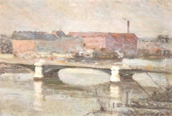 Pont A Rouen Oil Painting by Robert Antoine Pinchon