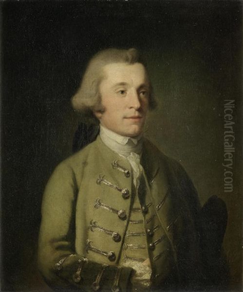 Portrait Of A Gentleman, Half-length, In A Grey Coat Oil Painting by Robert Edge Pine