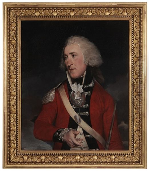 Captain Harry Burrard, Later The 1st Baronet Burrard (1755-1813), In The Uniform Of The 4th Battlion, 60th (royal American) Regiment Of Foot Oil Painting by Robert Edge Pine