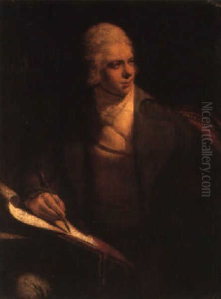 Portrait Of A Gentleman (john Hamilton Mortimer?) Oil Painting by Robert Edge Pine