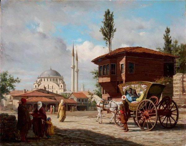 Eyup Sultan Cami Onu Oil Painting by Louis Emile Pinel De Grandchamp