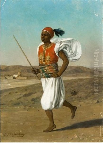 Le Messager Egyptien Oil Painting by Louis Emile Pinel De Grandchamp