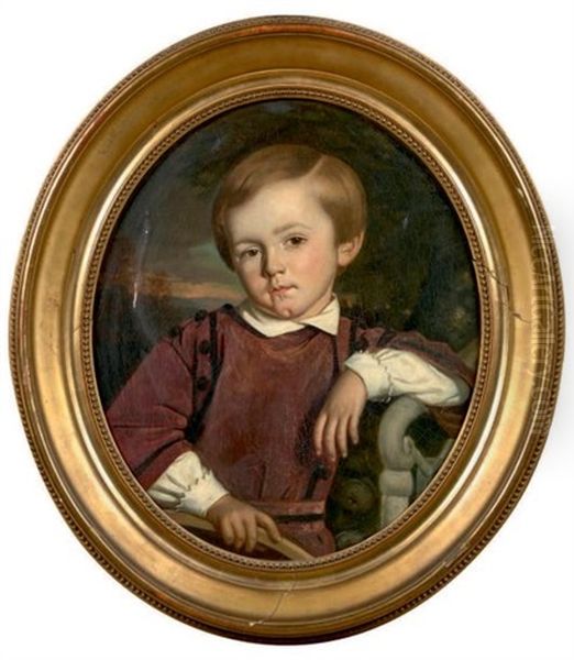 Portrait De Leon Giraudeau De Saint-gervais Oil Painting by Victor Pinel de Grandchamp