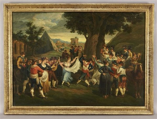 Fiesta In Italy (italian Peasant Scene) by Bartolomeo Pinelli