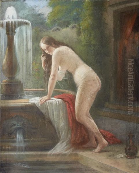 Susannah And The Elders Oil Painting by Edouard Henri Theophile Pingret