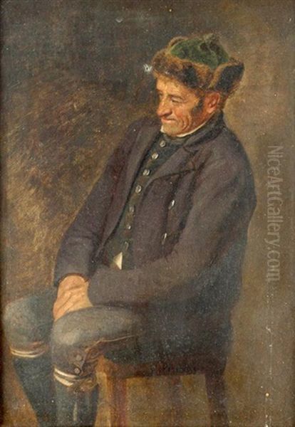 Portrait Of An Older Man Oil Painting by Hippolyt Von Pinkas