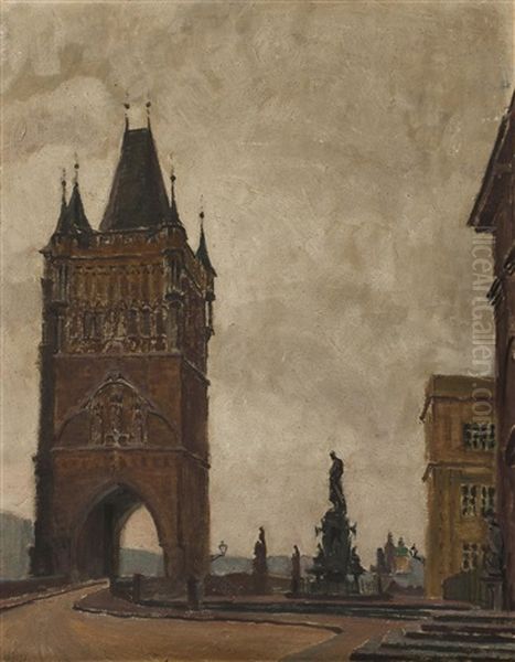 Altstadter Bruckenturm Oil Painting by Ignacy Pinkas