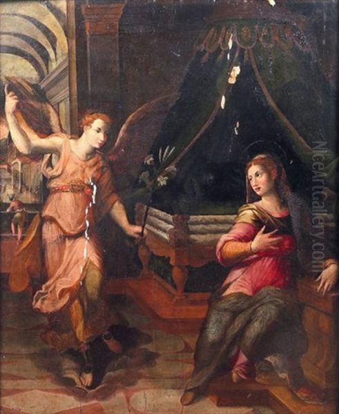 L'annonciation Oil Painting by Marco da Siena Pino