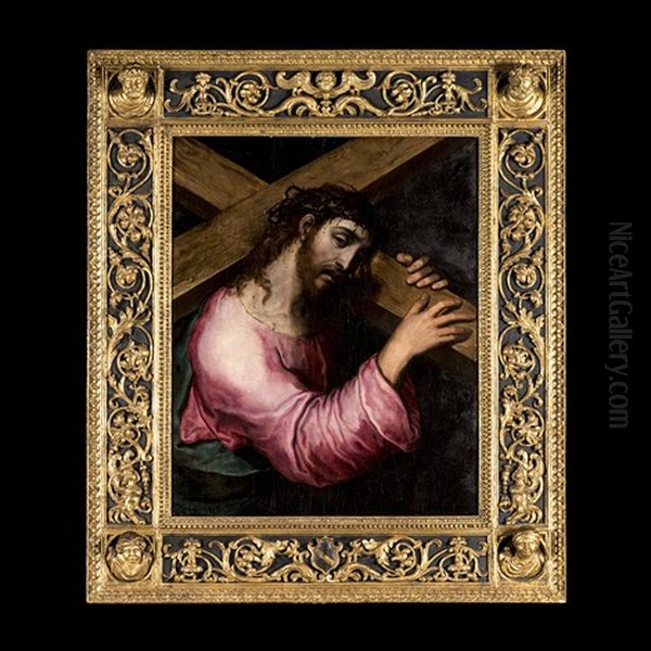 Le Christ Portant La Croix Oil Painting by Marco da Siena Pino