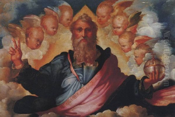 Padre Eterno In Gloria Oil Painting by Marco da Siena Pino