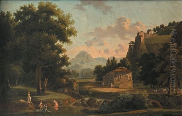 Paysage De Savoie Au Pied Des Alpes Oil Painting by Francois-Agathon Pinot du Petit-Bois