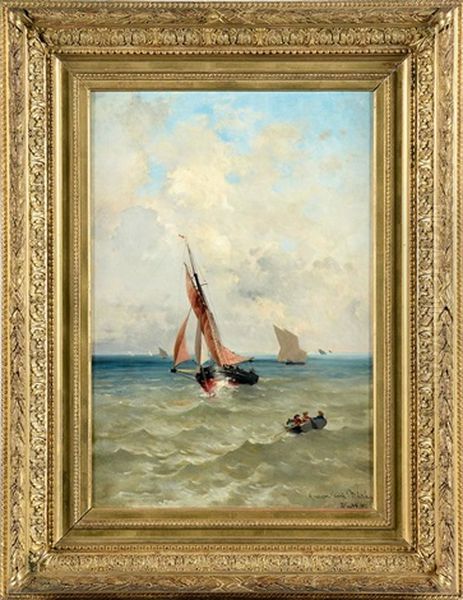 Marine Oil Painting by Amable Louis Pinta