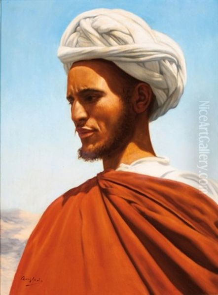 Portrait D'homme Au Turban Oil Painting by Luis Anglada Pinto