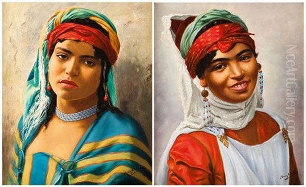 Jeunes Marocaines Oil Painting by Luis Anglada Pinto