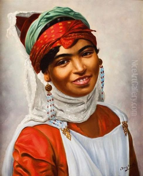 Jeune Berbere Oil Painting by Luis Anglada Pinto