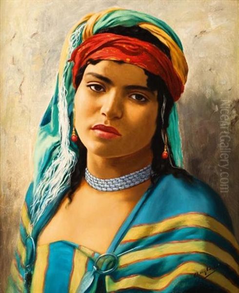 Jeune Marocaine Oil Painting by Luis Anglada Pinto