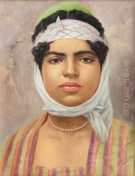 Portrait D'une Orientale Oil Painting by Luis Anglada Pinto