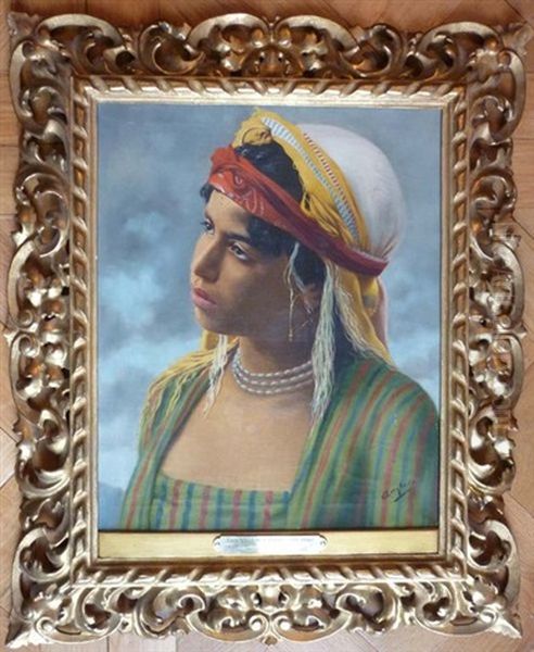 L'orientale Au Collier De Perles Oil Painting by Luis Anglada Pinto