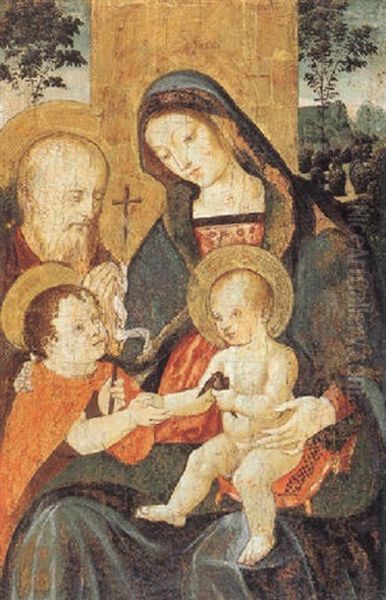 Holy Family With The Infant Saint John The Baptist Oil Painting by Bernardino Betti Pinturicchio