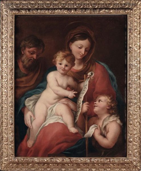 Madonna Con Il Bambino E San Giovannino Oil Painting by Anton Maria Piola