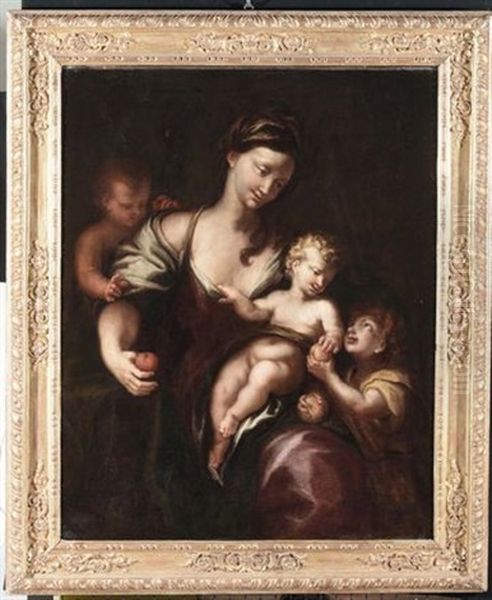 Madonna Con Il Bambino Oil Painting by Domenico Piola