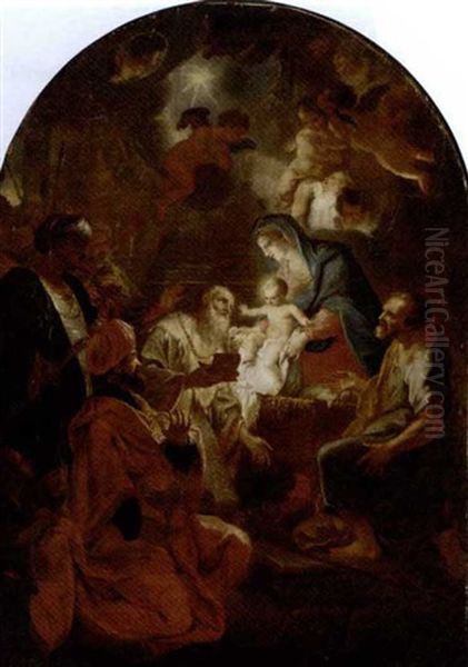 The Adoration Of The Magi Oil Painting by Domenico Piola