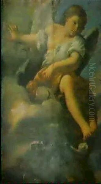 Deux Anges Sur Fond De Ciel Oil Painting by Domenico Piola