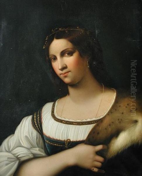 Portrait Of A Lady With A Fur Stole - La Fornarina Oil Painting by Sebastiano Del Piombo