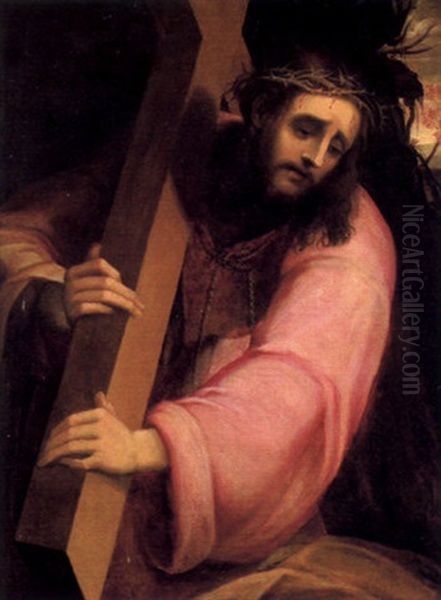 Christus Tragt Das Kreuz Oil Painting by Sebastiano Del Piombo