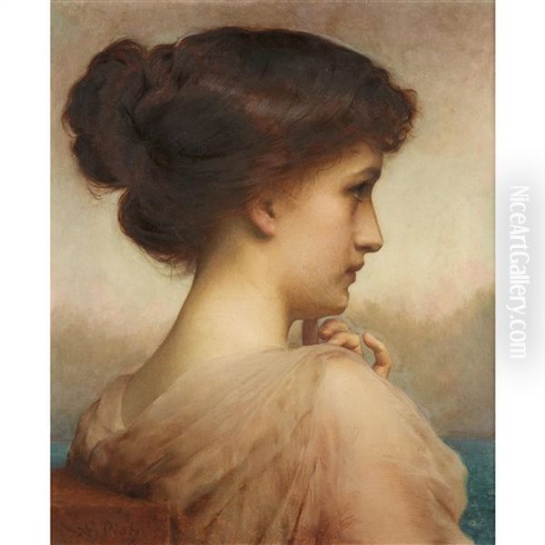 Sappho Oil Painting by Etienne Adolph Piot