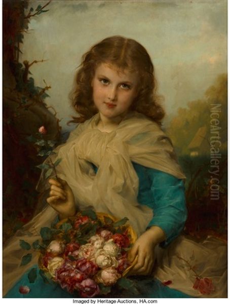 Roses Oil Painting by Etienne Adolph Piot