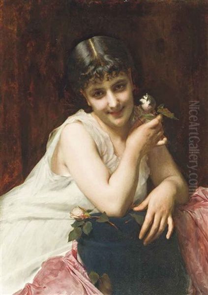 Tokens Of Love Oil Painting by Etienne Adolph Piot