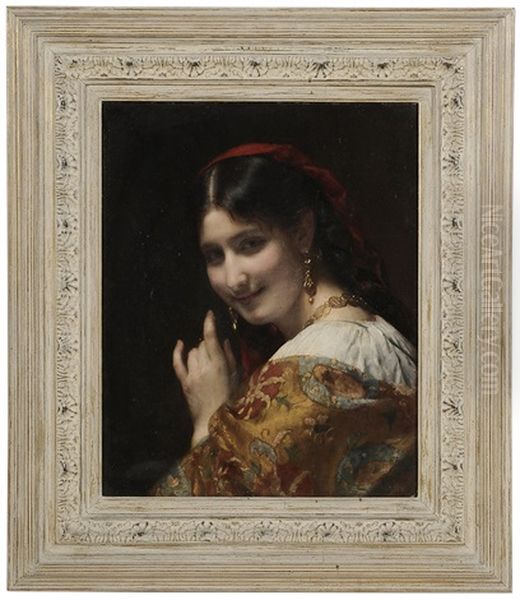 Gypsy Girl Oil Painting by Etienne Adolph Piot