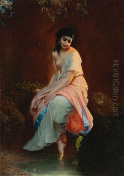 The Bather Oil Painting by Etienne Adolph Piot