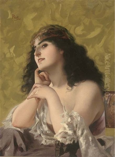 Odalisque Oil Painting by Etienne Adolph Piot