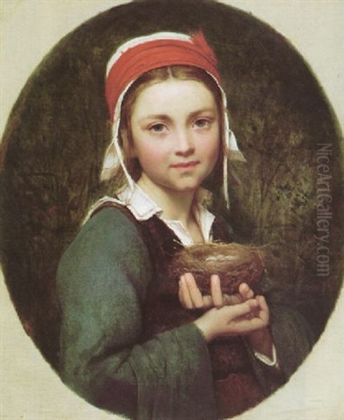 Jeune Mendiante Oil Painting by Etienne Adolph Piot