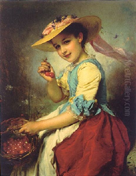 The Cherry Girl by Etienne Adolph Piot