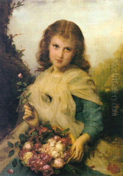 Roses Oil Painting by Etienne Adolph Piot