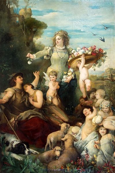 Flora, Een Allegorie Van Lente En Liefde Oil Painting by Emil Pirchan the Elder