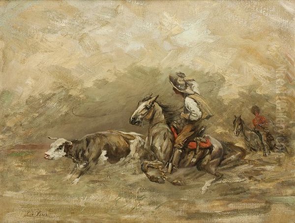 The Lariat Oil Painting by Sir George Pirie