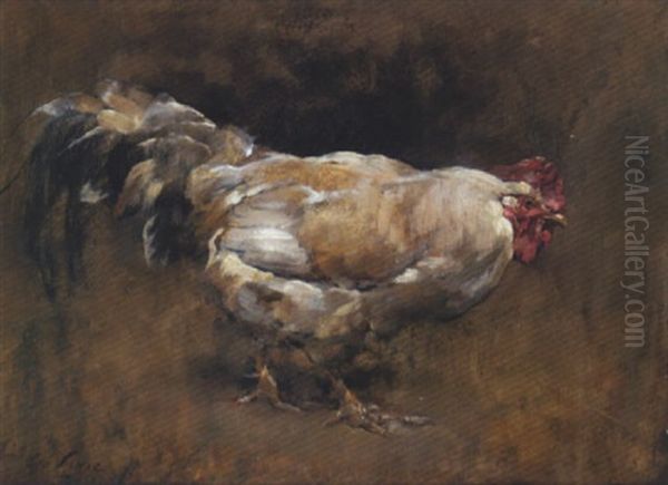 The White Cockerell Oil Painting by Sir George Pirie