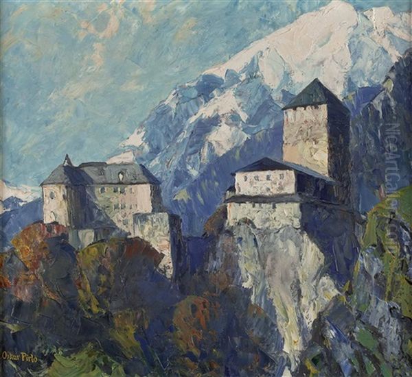 Schlos Tirol Bei Meran Oil Painting by Oskar Pirlo