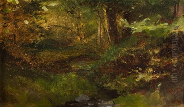 Waldbach Oil Painting by Maximilian Pirner