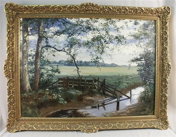 Landscape With Stream Oil Painting by Adolf Pirsch