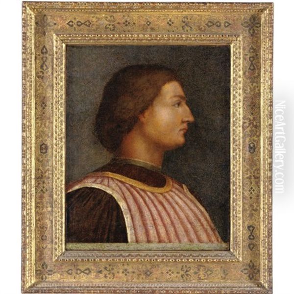 Ritratto Di Gentiluomo Di Profilo Oil Painting by Antonio di Puccio Pisano Pisanello